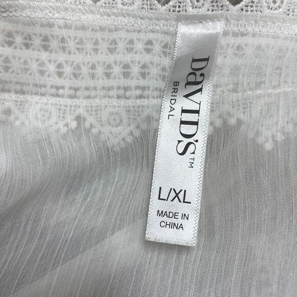 David’s Bridal White Sheer Robe Size L/XL NWOT - Picture 4 of 6